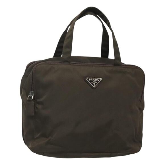 PRADA Hand Bag Nylon Khaki Silver - Picture 1 of 13